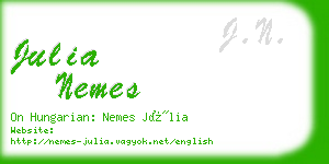 julia nemes business card